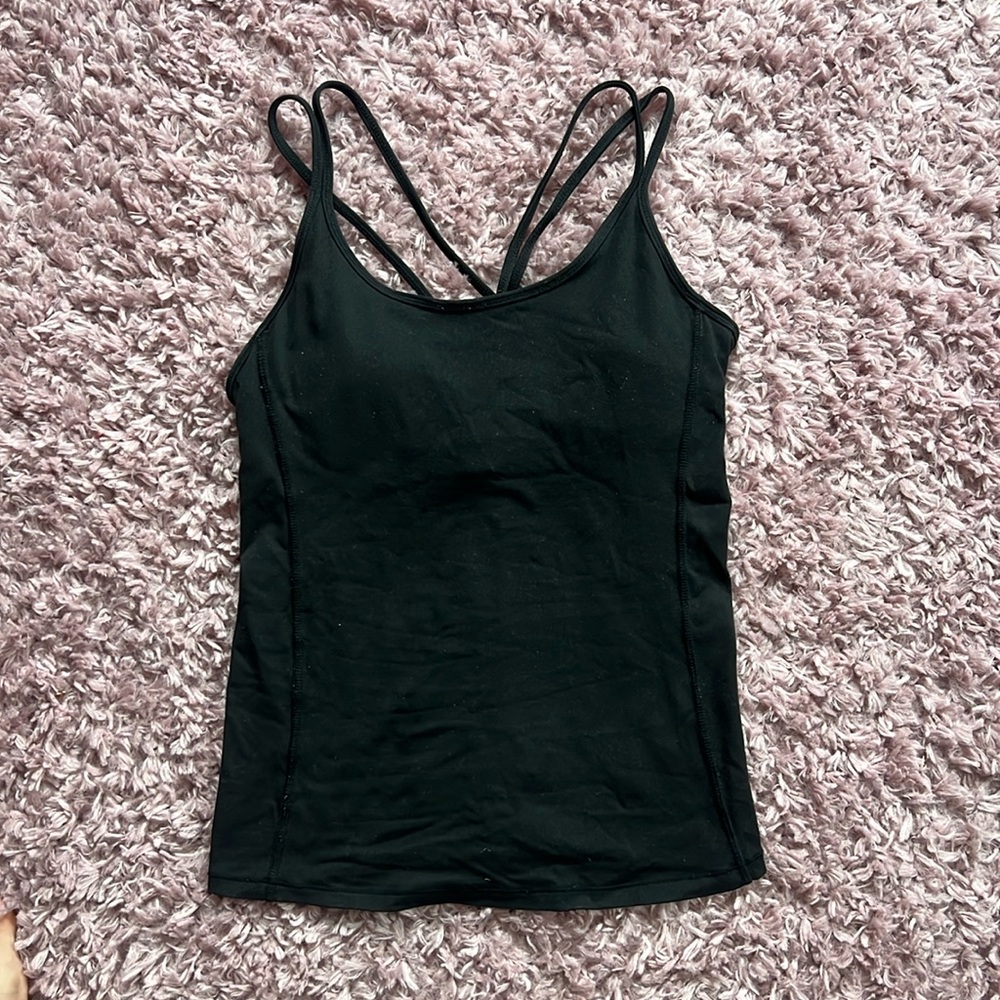 Black Strappy Sports Tank Top